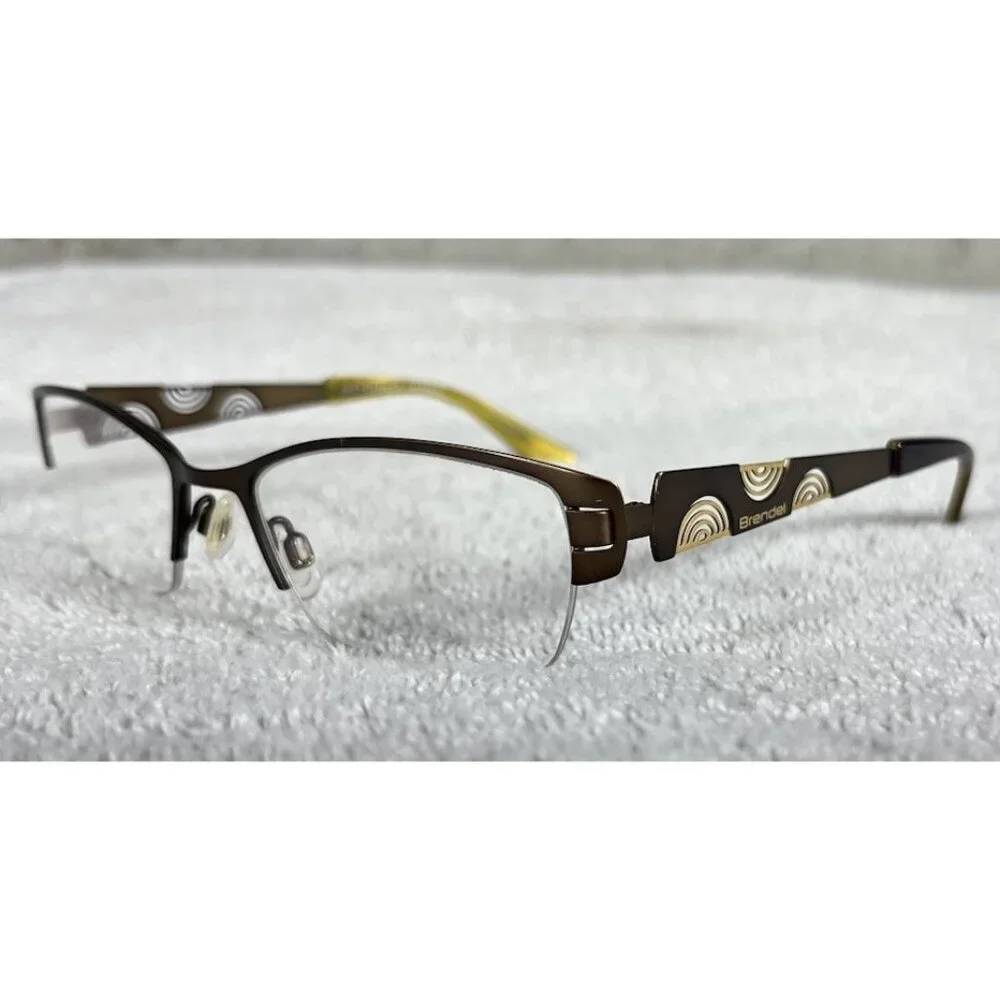 Brendel Eschenbach 902087 60 Gold Brown Half Rim Eyeglasses Frames 51-18-135